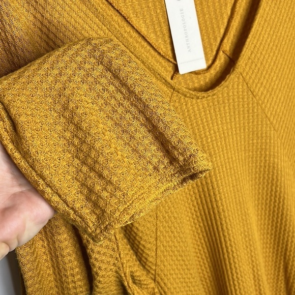 NWT Anthropologie Pure + Good Mustard Waffle Thermal Dolman Top - Picture 7 of 10